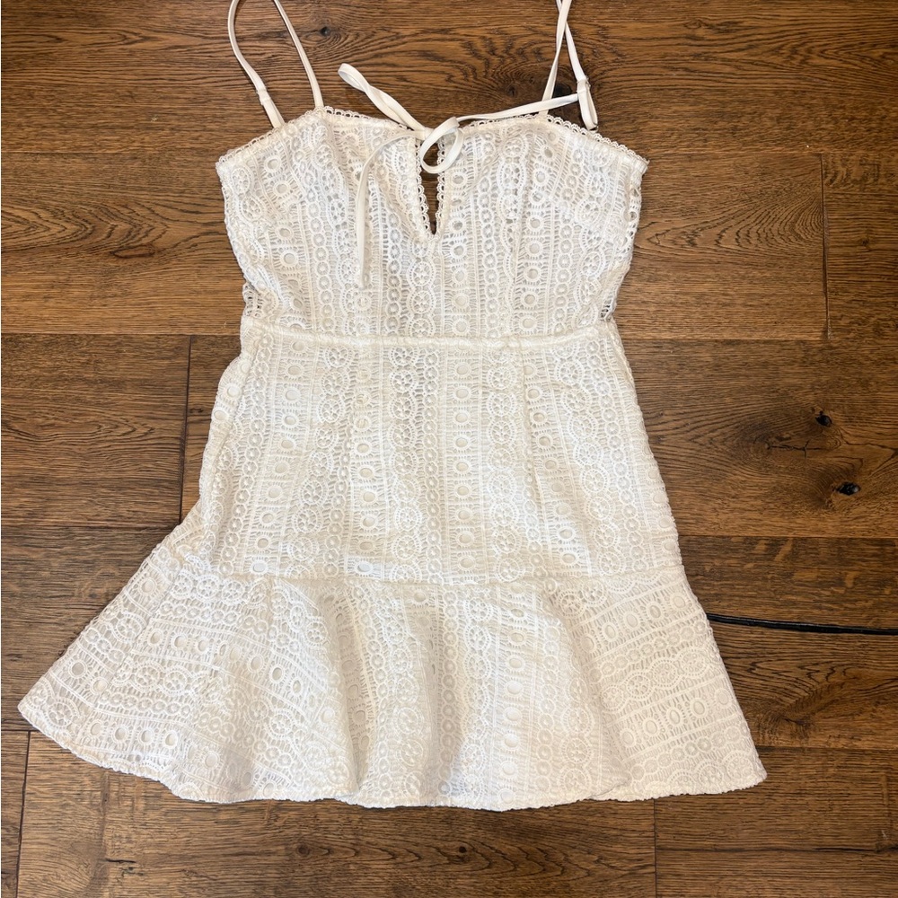 superdown Cream Lace Mini Dress